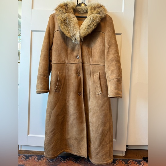 Vintage Cosa Nova suede & fur collar long coat - Picture 10 of 10